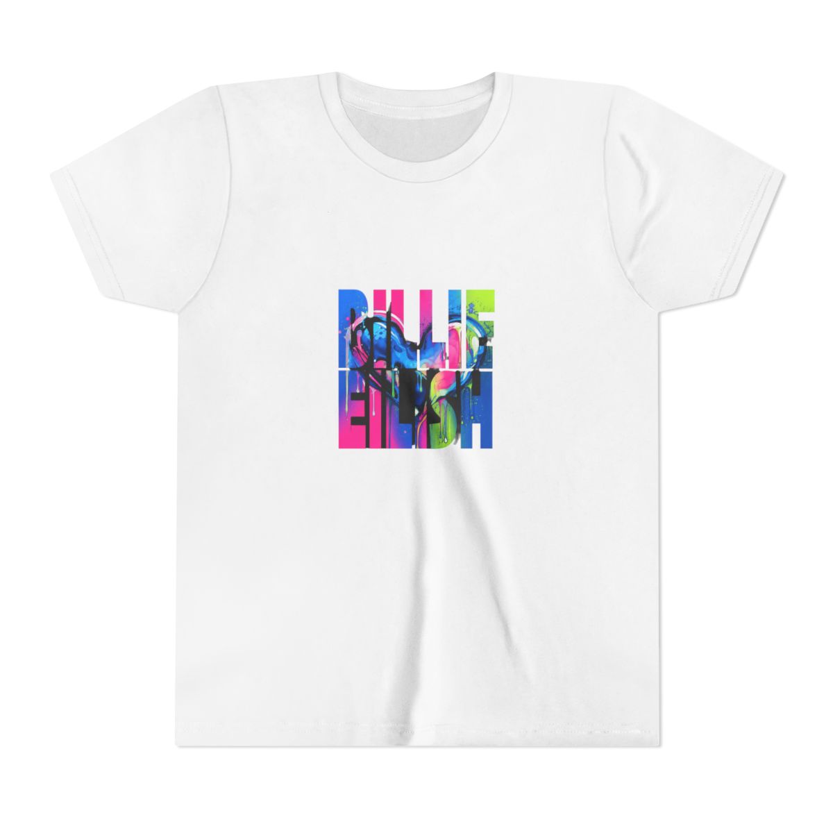 Billie Eilish Paint Drip Kids T Shirt, Colorful Abstract Music Fan Apparel